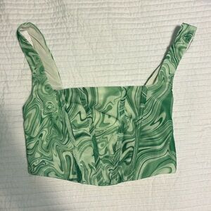 Princess Polly Size 4 Green Tie Dye Corset